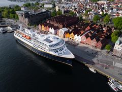 Havila Pollux docked at Bryggen in Bergen