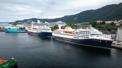 Havila Polaris & Havila Pollux docked in Bergen.