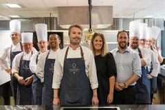 Havila Food Stories. Ready to give you the best Norway has to offer. In front: Executive Head Chef, Andre Karoliussen, to the right; Hotel Director Camilla Løvlien.