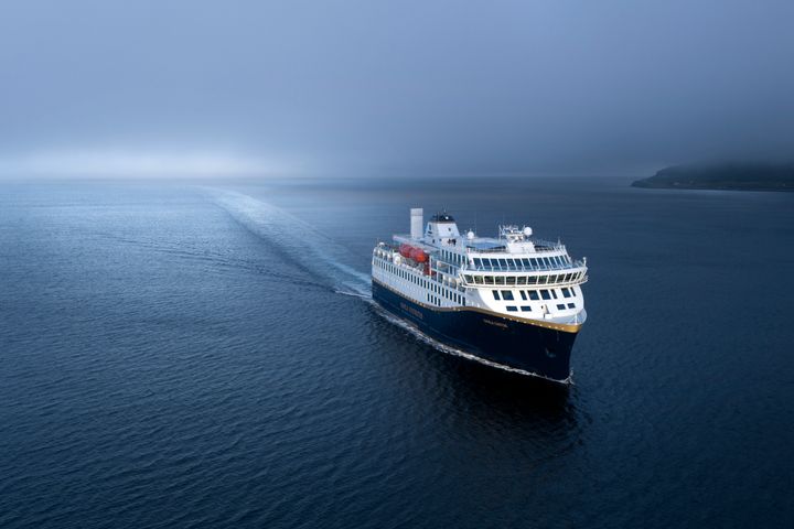 Havila Castor along the coast in Northern Norway