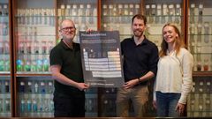 Stian Svelle (UiO), Halvard Hiis og Kristine Kruken (SNL) er godt fornøyde med samarbeidet