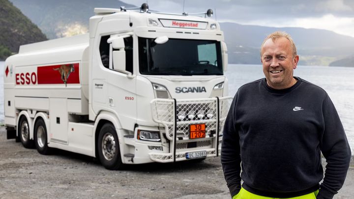 TILBAKE: Svein Eirik Heggestad fra Sogn var en av de første som fikk bruk for Scanias sideairbag. Den gjorde at han bare fikk noen skrammer etter møteulykken med et annet vogntog i 2019.