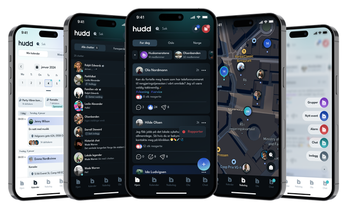 I Hudd får du funksjoner du er vant til samlet på et sted som feed, chat, grupper og kalender