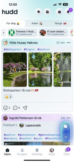 Skjermbilde fra din personlige feed hvor det kun er innhold du aktivt abonnerer på