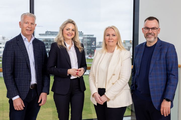 Partnering to expand residential co-ownership in Iceland: From left: Sigurður Viðarsson (Country Manager, HILI Iceland), Eilin Schjetne (CEO and Founder, HILI), Kristbjörg M. Kristinsdóttir (CFO, Stefnir), and Jón Finnbogason (Managing Director, Stefnir).
