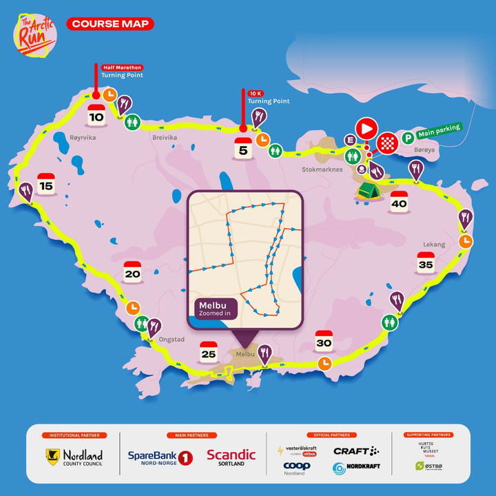 UNIK LØYPE: Lengden på veien rundt Hadseløya er den samme som en maratondistanse, og sammen med opplevelsen av hav og fjell gjør den The Arctic Run helt unik.