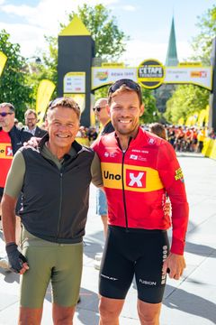 THOR OG DAG OTTO: De to store sykkelprofilene Thor Hushovd og Dag Otto Lauritzen, syklet begge L´Étape i Trondheim.