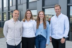 Nye Bravida-traineer 2025: Even Rustabakken Hagen, Andrea R Steinsvik, Ragnhild Mortensen og Henie Tangerås.