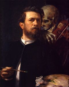 Arnold Böcklin, Selvportrett med døden som spiller fele, 1872.