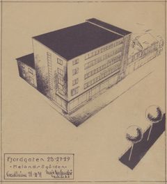 Maja Melandsø, Forretningsbygg, Melandsøgården, Trondheim, oppført i 1931.