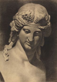 Theodor Kittelsen, «Dionysos»,1874-1876. Tegnet etter en byste i Nasjonalgalleriet.