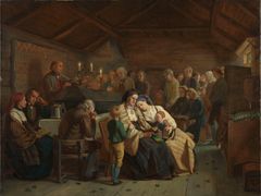 Adolph Tidemand, "Gravøl", (antakelig 1854)