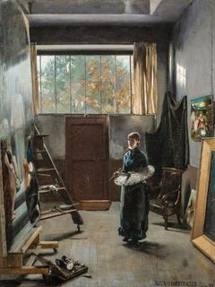 Asta Nørregaard, «I atelieret», 1883.