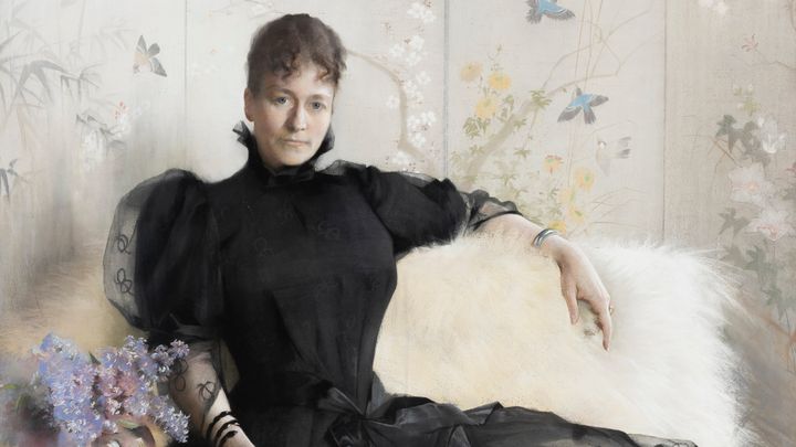 Asta Nørregaard, «Portrett av Elisabeth Fearnley» (utsnitt), 1892.