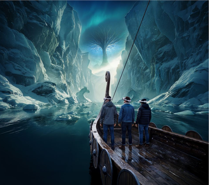Fra Glitch Studios produksjon der hele familien kan reise inn i virutelle eventyr, her fra den frosne dalen.