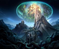 Fra Glitch Studios familieopplevelse, ved vikingenes livstre Yggdrasil er innenfor rekkevidde.