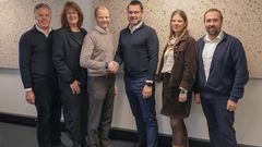 Fra venstre: Robert Onarheim, Mona Holgar og Andreas Eskelund fra SiO, Ronny Balto Pettersen, Cathrine Juul og Trond Elvsvebakken i ISS Facility Services Norge.