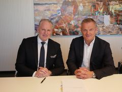 ISS Norge og Toma har inngått avtale om å slå seg sammen. På bildet: Carl-Fredrik Langård-Bjor, CEO i ISS Norge, og Frode Monsen, CEO i Toma.