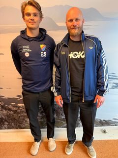 Patrick Thoresen (t.h.) og Håvard Salsten (t.v.) er sentrakle aktører i avtalen mellom HOKA og den svenske storklubben Djurgården.