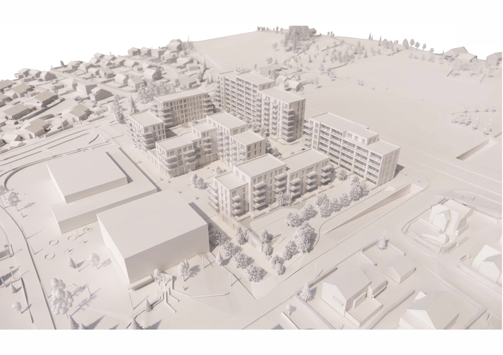 Foreløpig situasjonsperspektiv av Kvernevik. Kreditering: LINK Arkitektur