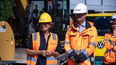 Ordfører Lisbeth Hammer Krog og Adminstrerende direktør i Oslofjord Varme Yngve Solvang