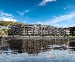 Prosjektet Kullkaien bygges, som navnet tilsier, på kaien i det som var et tidligere industriområde. De 88 boligene vil alle ha egen balkong, og de fleste vil ha vestvendt utsikt over Byfjorden