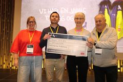 Natteravnene i Kristiansand som mottok årets pris. Fra venstre Irene Kaspersen, Sverre Innvær, Liv Reidun Elgvin og Frode J. Nilsen