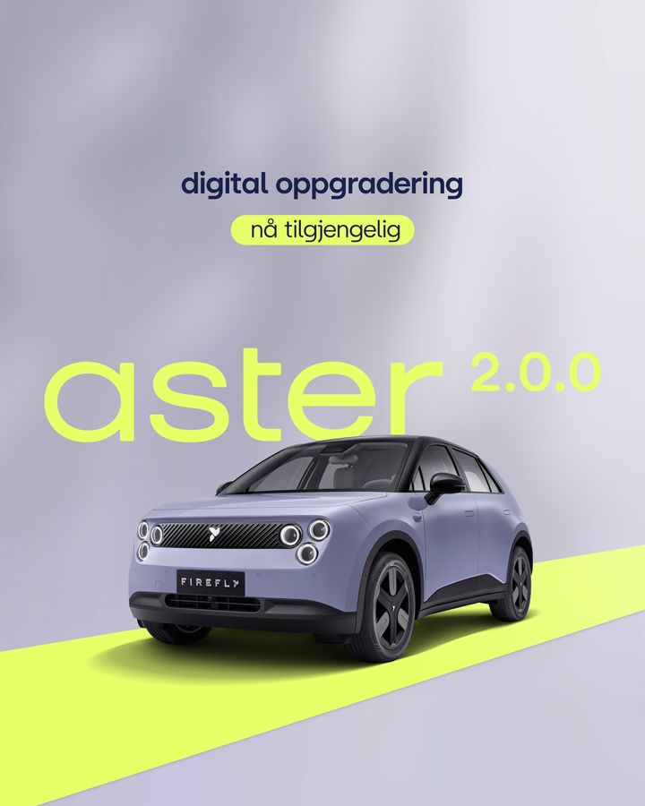firefly lanserer programvareoppdateringen aster 2.0.0, som gir nye funksjoner for navigasjon, førerassistanse og personlig tilpasning av bilens digitale brukeropplevelse. Oppdateringen rulles ut trådløst til firefly-brukere og inneholder forbedringer i bilens digitale cockpit, navigasjonssystemer og førerassistentsystemer.