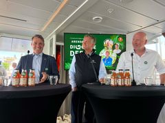 Topplederne er opptatt av å gi folk flest muligheten til å spise mer og bedre frukt og grønt – fra venstre Ivar Horneland Kristensen (NIBIO), Kai Knutsen (Gartnerhallen) og Bent Andersen (Bama).