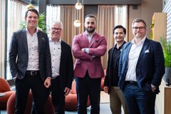 Fra venstre: Daniel Lanto (Partner Eie Trondheim), Tor Espnes (Adm. banksjef, Trøndelag Sparebank), Yasin Unal (Partner Eie Trondheim), Sebastian Johansen (Leder Forretningsutvikling og Merkevare, Trøndelag Sparebank) Andreas Forsell Lund (Daglig leder/Partner Eie Trondheim)