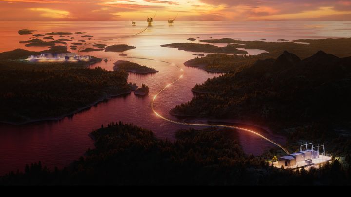 De landbaserte anleggene som forsyner Yggdrasil området med kraft strekker seg fra Børdalen i Samnanger via Fitjar og videre derfra offshore.