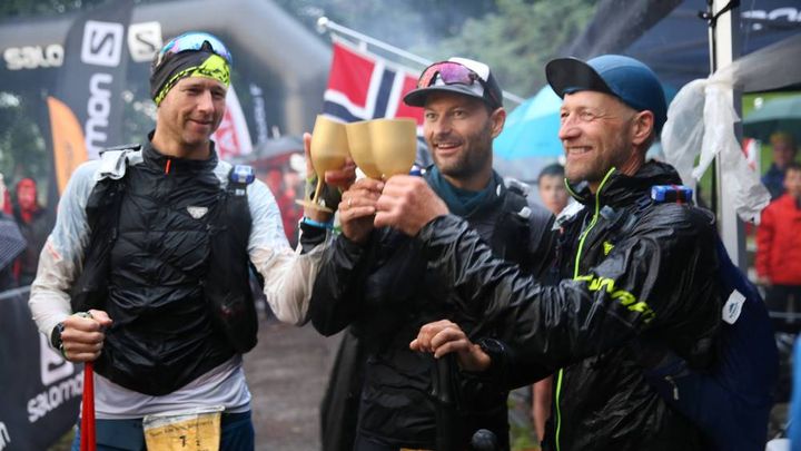 Vinnerlaget i første utgaven av løpet: Team Rett Vest Endurance ved Fredrik Berentsen, Eivind Svellingen og Fred Andersen.