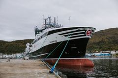 Havbryn at the quai in Aalesund, Norway on the day of the Naming Ceremony