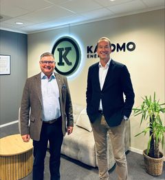 Knut Arne Solbakk, daglig leder i Kasomo og Thomas Reinertsen, daglig leder i Reinertsen New Energy.