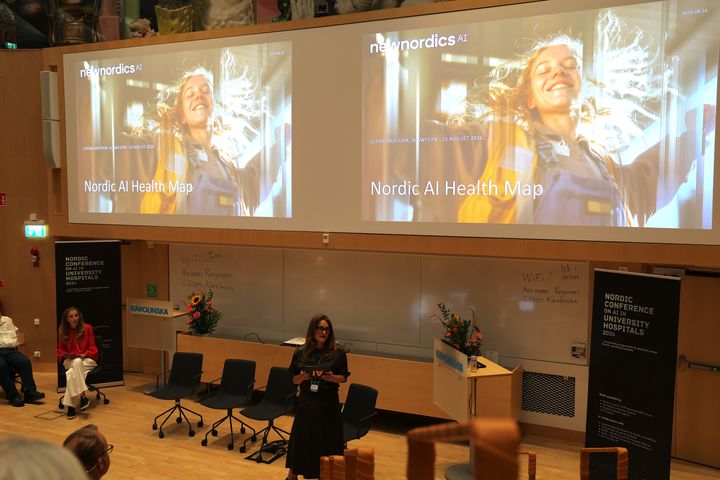 Lorna Bartram presenting the Nordic AI Health Map