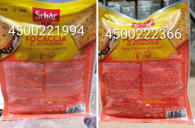 Återkallande av Schär Focaccia med Rosmarin med bäst före-datum 2025-11-18 & 2025-12-02