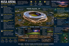 Illustrasjon: Kapasitet på 65.000 tilskuere eller mer. En skisse for verdens mest miljøvennlige arena, med soltak som kan lukkes for å dempe lyd og sikre helårsbruk rett ved Follobanen i Ski. Videre ser de prosjektet inn i totalforsvarssammenheng slik at det blir bomberom og treningsanlegg også under det nedsenkede arenaanlegget.