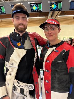 Jon-Hermann Hegg og Jeanette Hegg Duestad fra verdenscupkonkurransen i München.