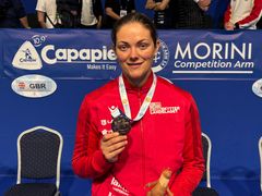 Jeanette Hegg Duestad kan juble over nok en mesterskapsmedalje