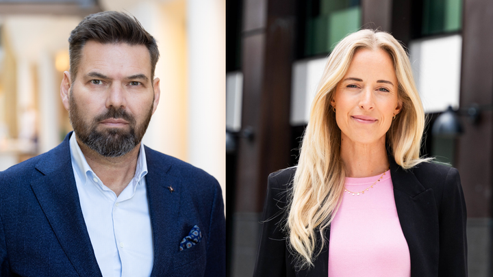 BEKYMRET: Både administrerende direktør i Intrum, Steinar Nielsen, og Thea Olsen, forbrukerøkonom i Handelsbanken, er bekymret over at unge voksne mener de får for dårlig økonomiopplæring i skolen.