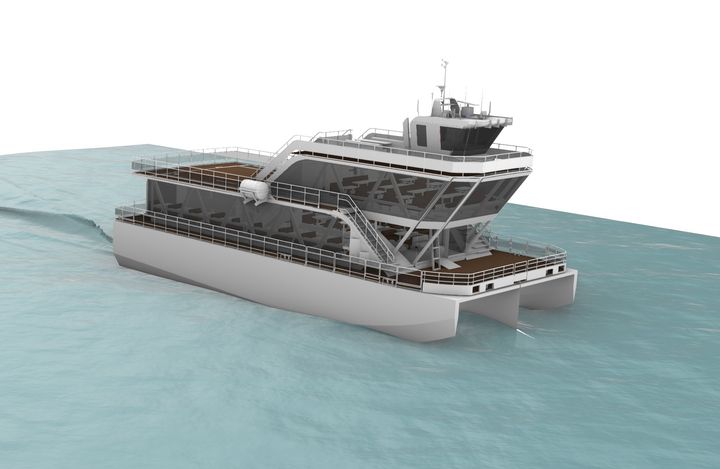 Helelektriske passasjertrimaran