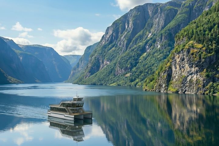 Brim Explorers nye helelektriske, høyhastighetstrimaran – verdens mest effektive batteridrevne båt