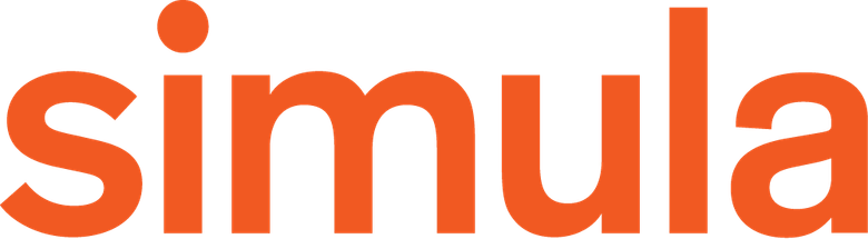 Logo for Simula, i oransje