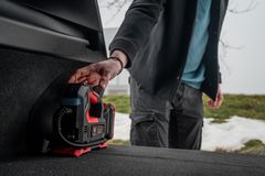 Kompressoren tar liten plass og er hendig