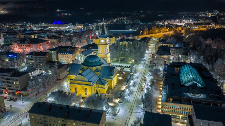 Aerial view of Oulu Cathedral