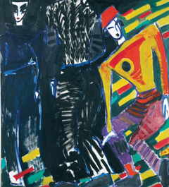 PIA MYRVOLD - Clubbing, 1984, 170x140cm, oil on canvas