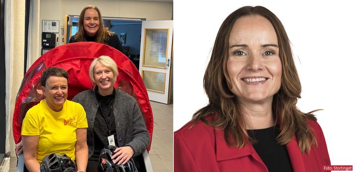 Anja Hovland, ordfører i Eigersund, Margret Hagerup, stortingsrepresentant (H) og medlem av helse- og omsorgskomiteen, og Tone Bye, generalsekretær i Livsglede for Eldre.