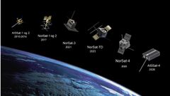 Illustrasjonen viser de ulike modellene av AIS satellitter fra starten i 2010