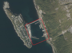Utdypingsområdet i Husøy fiskerihavn.