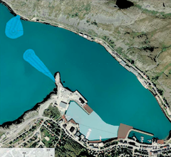 Oversiktskart med de planlagte tiltakene, inkludert moloer og utdyping i havnebassenget.